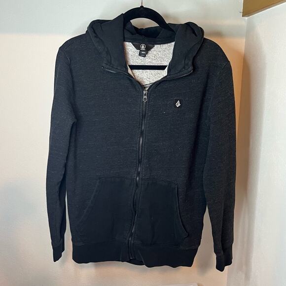 Volcom Other - Volcom Black Zip-Up Hoodie M Skater Streetwear Fleece-Lined Josh Johnson Style